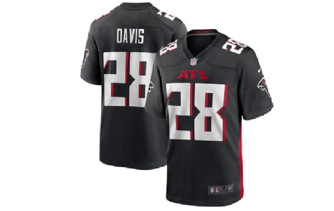 Men Atlanta Falcons #28 Mike Davis Nike Black Game Player NFL Jersey